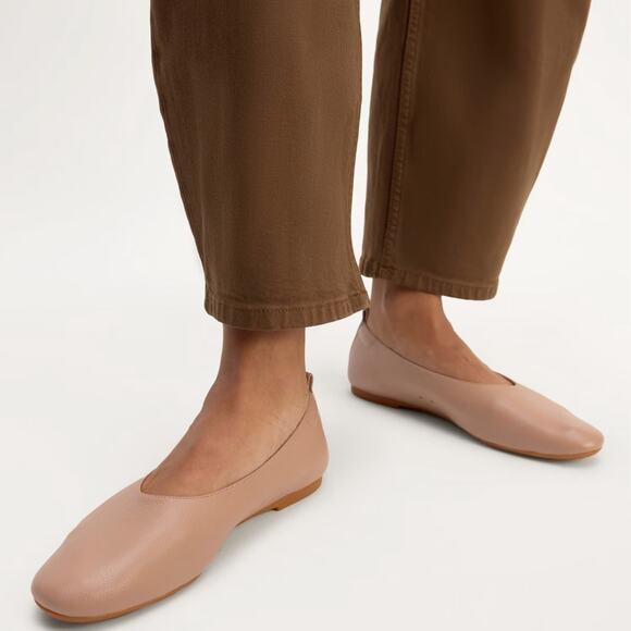 Everlane The Day Glove Flats Tan Nude Beige Leather 10.5 Ballet Flats Minimalist - Picture 6 of 8